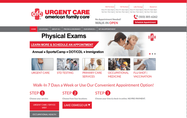 AFC Urgent Care Portland: Scheduling Integration