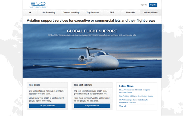 EVO Jet Services: Flight Support Ops Platform