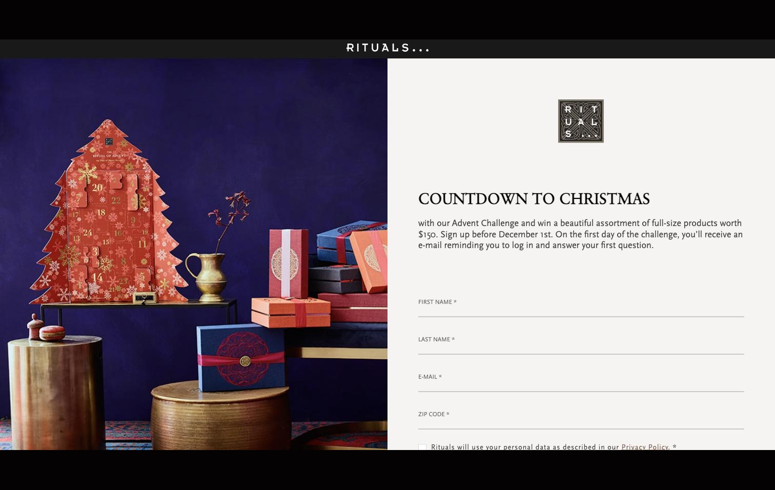 The Countdown to Christmas landing page, rebuilt from the original 2018 codebase