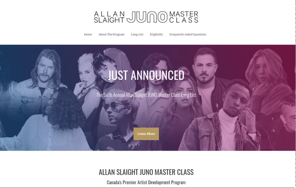 JUNO Master Class: Artist Application Portal