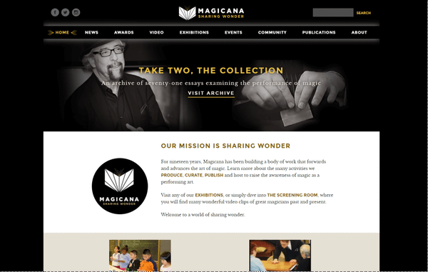 Magicana: Arts Organization Website
