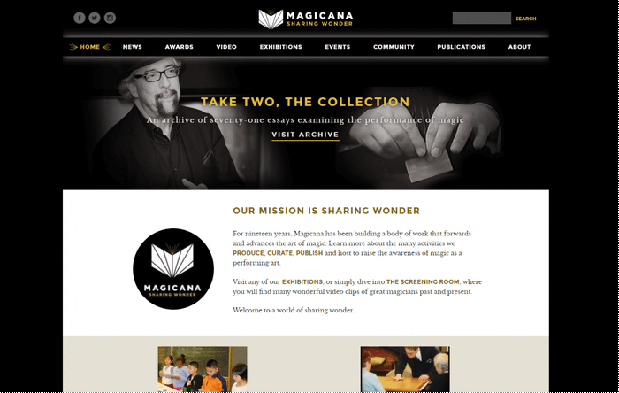 Magicana: Arts Organization Website
