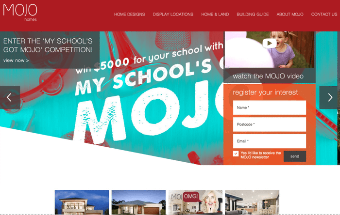 Mojo Homes: Home Builder Website