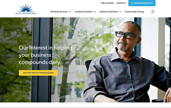 Pacific Western Bank: Commercial Banking Website