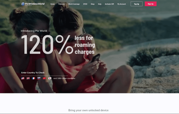 PixWorldSim: Multilingual SIM Card Landing Page