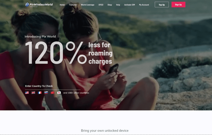 PixWorldSim: Multilingual SIM Card Landing Page