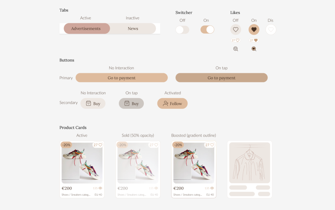 Pretty New component and product-card design system